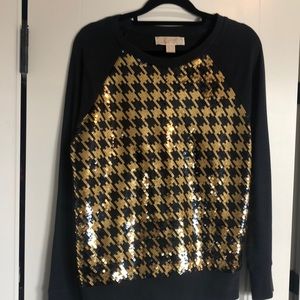 Micheal Korea black and gold sequin top